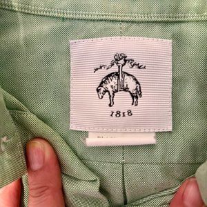 Brooks Brothers 1818 Black Fleece Worn Dress Shirt in Lime Green